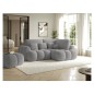 Canapé d'angle convertible en tissu bouclette gris foncé 3-4 places, CORSO, angle droit