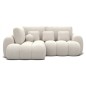 Canapé d'angle convertible en tissu bouclette blanc cassé 3-4 places, CORSO, angle gauche Canapé d'angle convertible en tissu bouclette blanc cassé 3-4 places, CORSO, angle gauche