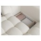Canapé d'angle convertible en tissu bouclette blanc cassé 3-4 places, CORSO, angle droit