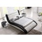 Lit en cuir italien de luxe BRIO, blanc et noir, 160x200 Lit en cuir italien de luxe BRIO, blanc et noir, 160x200