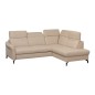 Canapé d'angle convertible en cuir italien luxe 4-5 places, BAROLO, coffre, beige, angle droit Canapé d'angle convertible en cuir italien luxe 4-5 places, BAROLO, coffre, beige, angle droit