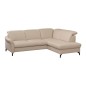 Canapé d'angle convertible en cuir italien luxe 4-5 places, BAROLO, coffre, beige, angle droit Canapé d'angle convertible en cuir italien luxe 4-5 places, BAROLO, coffre, beige, angle droit