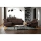 Canapé d'angle convertible en cuir italien luxe 4-5 places, BAROLO, coffre, chocolat, angle gauche