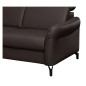 Canapé d'angle convertible en cuir italien luxe 4-5 places, BAROLO, coffre, chocolat, angle gauche
