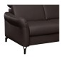 Canapé d'angle convertible en cuir italien luxe 4-5 places, BAROLO, coffre, chocolat, angle droit