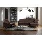 Canapé d'angle convertible en cuir italien luxe 4-5 places, BAROLO, coffre, chocolat, angle droit