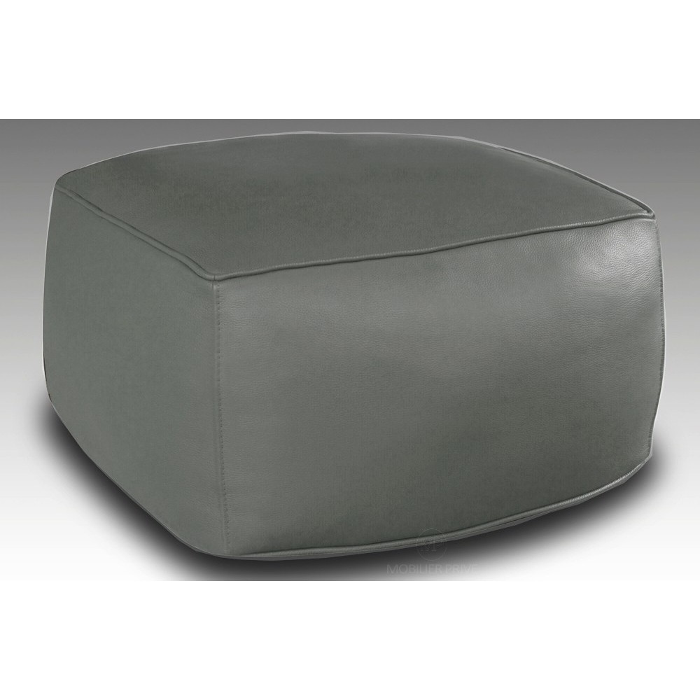 Grand pouf en simili cuir Magnum, gris clair Grand pouf en simili cuir Magnum, gris clair