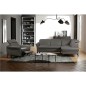 Canapé d'angle convertible en cuir italien luxe 4-5 places, BAROLO, coffre, gris foncé, angle droit