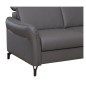 Canapé d'angle convertible en cuir italien luxe 4-5 places, BAROLO, coffre, gris foncé, angle droit