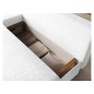Canapé d'angle convertible - GINI - en tissu bouclette 3/4 places, blanc cassé, réversible