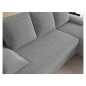Canapé d'angle convertible - GINI - en tissu bouclette 3/4 places, gris, réversible