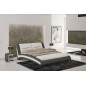 Lit en cuir italien de luxe NIGHTY, blanc / gris foncé avec 2 CHEVETS inclus 140x190 Lit en cuir italien de luxe NIGHTY, blanc / gris foncé avec 2 CHEVETS inclus 140x190