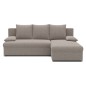Canapé d'angle convertible - GINI - en tissu bouclette 3/4 places, beige, réversible