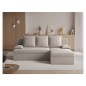 Canapé d'angle convertible - GINI - en tissu bouclette 3/4 places, beige, réversible
