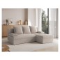 Canapé d'angle convertible - GINI - en tissu bouclette 3/4 places, beige, réversible