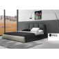 Lit design en cuir italien de luxe VERDI, gris foncé et gris clair 160x200 en Stock Lit design en cuir italien de luxe VERDI, gris foncé et gris clair 160x200 en Stock