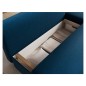 Canapé d'angle convertible - GINI - en velours 3/4 places, bleu, réversible