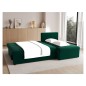 Canapé d'angle convertible - GINI - en velours 3/4 places, vert, réversible Canapé d'angle convertible - GINI - en velours 3/4 places, vert, réversible