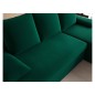 Canapé d'angle convertible - GINI - en velours 3/4 places, vert, réversible Canapé d'angle convertible - GINI - en velours 3/4 places, vert, réversible