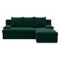 Canapé d'angle convertible - GINI - en velours 3/4 places, vert, réversible Canapé d'angle convertible - GINI - en velours 3/4 places, vert, réversible