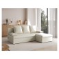 Canapé d'angle convertible - GINI - en velours 3/4 places, beige, réversible