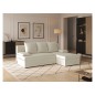 Canapé d'angle convertible - GINI - en velours 3/4 places, beige, réversible