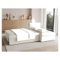 Canapé d'angle convertible - GINI - en velours 3/4 places, beige, réversible