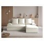 Canapé d'angle convertible - GINI - en velours 3/4 places, beige, réversible