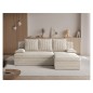 Canapé d'angle convertible - GINI - en velours côtelé 3/4 places, beige, réversible
