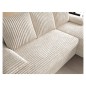 Canapé d'angle convertible - GINI - en velours côtelé 3/4 places, beige, réversible