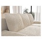 Canapé d'angle convertible - GINI - en velours côtelé 3/4 places, beige, réversible