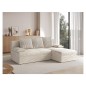 Canapé d'angle convertible - GINI - en velours côtelé 3/4 places, beige, réversible