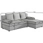 Canapé d'angle convertible - GINI - en velours 3/4 places, beige, réversible