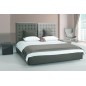 Lit en cuir italien de luxe DUO, gris clair et gris foncé 140x190