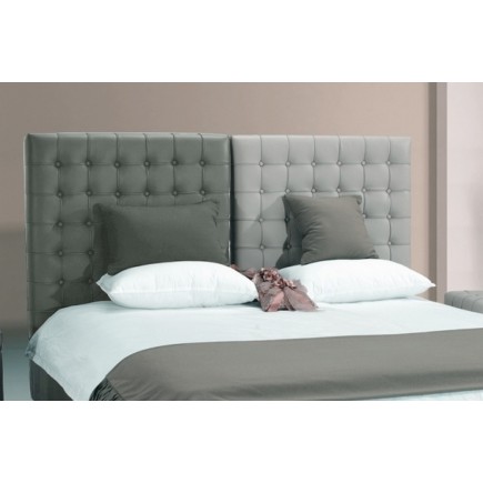 Lit en cuir italien de luxe DUO, gris clair et gris foncé 140x190