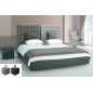 Lit en cuir italien de luxe DUO, gris clair et gris foncé avec 2 chevets ILMA, 140x190 Lit en cuir italien de luxe DUO, gris clair et gris foncé avec 2 chevets ILMA, 140x190