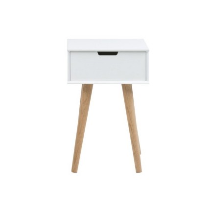 Chevet design actuel, bois blanc et chêne, MISKA