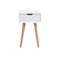 Chevet design actuel, bois blanc et chêne, MISKA Chevet design actuel, bois blanc et chêne, MISKA