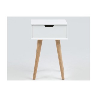Chevet design actuel, bois blanc et chêne, MISKA