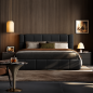 Lit design en cuir italien luxe PALACE avec sommier à lattes inclus, noir Lit design en cuir italien luxe PALACE avec sommier à lattes inclus, noir