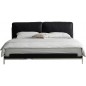 Lit design en cuir italien luxe ELIXO avec sommier à lattes inclus, noir