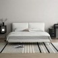 Lit design en cuir italien luxe ELIXO avec sommier à lattes inclus, blanc