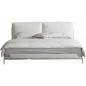 Lit design en cuir italien luxe ELIXO avec sommier à lattes inclus, blanc