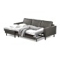 Canapé d'angle convertible cuir italien luxe gris foncé 4 places, ALAN, coffre, angle gauche Canapé d'angle convertible cuir italien luxe gris foncé 4 places, ALAN, coffre, angle gauche