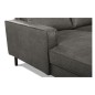 Canapé d'angle convertible cuir italien luxe gris foncé 4 places, ALAN, coffre, angle gauche Canapé d'angle convertible cuir italien luxe gris foncé 4 places, ALAN, coffre, angle gauche