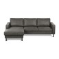Canapé d'angle convertible cuir italien luxe gris foncé 4 places, ALAN, coffre, angle gauche Canapé d'angle convertible cuir italien luxe gris foncé 4 places, ALAN, coffre, angle gauche