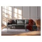 Canapé d'angle convertible cuir italien luxe gris foncé 4 places, ALAN, coffre, angle droit Canapé d'angle convertible cuir italien luxe gris foncé 4 places, ALAN, coffre, angle droit