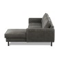 Canapé d'angle convertible cuir italien luxe gris foncé 4 places, ALAN, coffre, angle droit Canapé d'angle convertible cuir italien luxe gris foncé 4 places, ALAN, coffre, angle droit