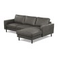 Canapé d'angle convertible cuir italien luxe gris foncé 4 places, ALAN, coffre, angle droit Canapé d'angle convertible cuir italien luxe gris foncé 4 places, ALAN, coffre, angle droit