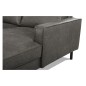 Canapé d'angle convertible cuir italien luxe gris foncé 4 places, ALAN, coffre, angle droit Canapé d'angle convertible cuir italien luxe gris foncé 4 places, ALAN, coffre, angle droit